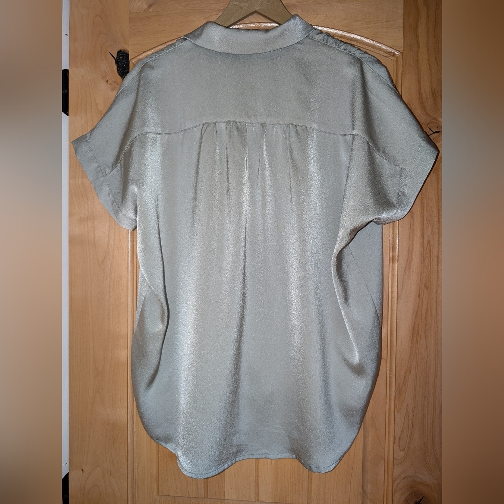 Bohme Oversized Button Down Blouse - Sage - image 3